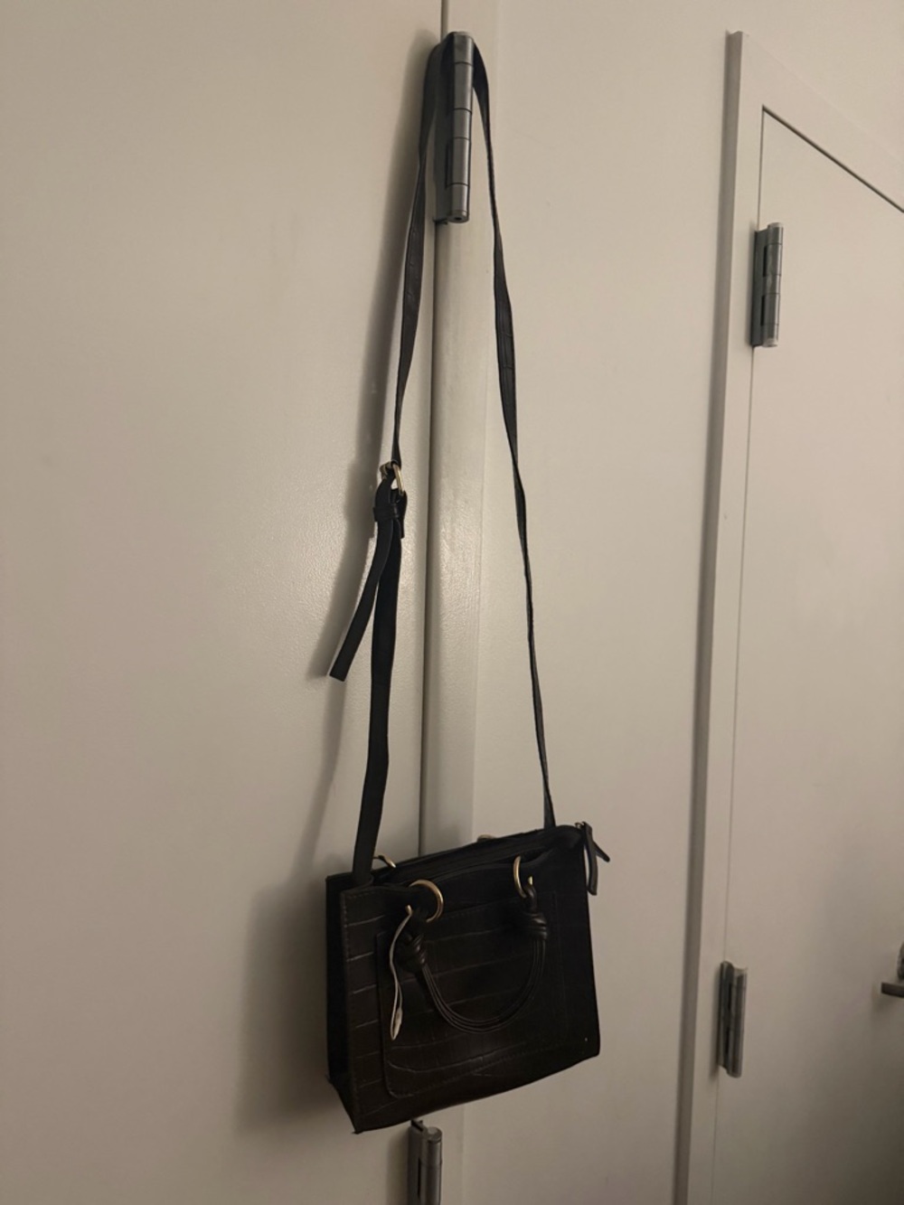 Brown Crossbody Bag with Gold Hardware